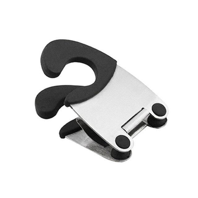 Stainless Steel Pot Side Clips Anti-scalding Stand Spoon Holder Kitchen Gadgets Convenient Rubber Pan Set Tool Cooking Utensils: Black