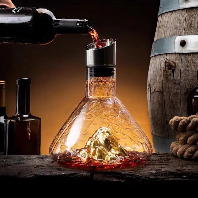 Decantador de vinho aerador embutido, jarra de vinho tinto, decantador de vidro de cristal soprado à mão, acessórios de vinho, decantadores 1500ml