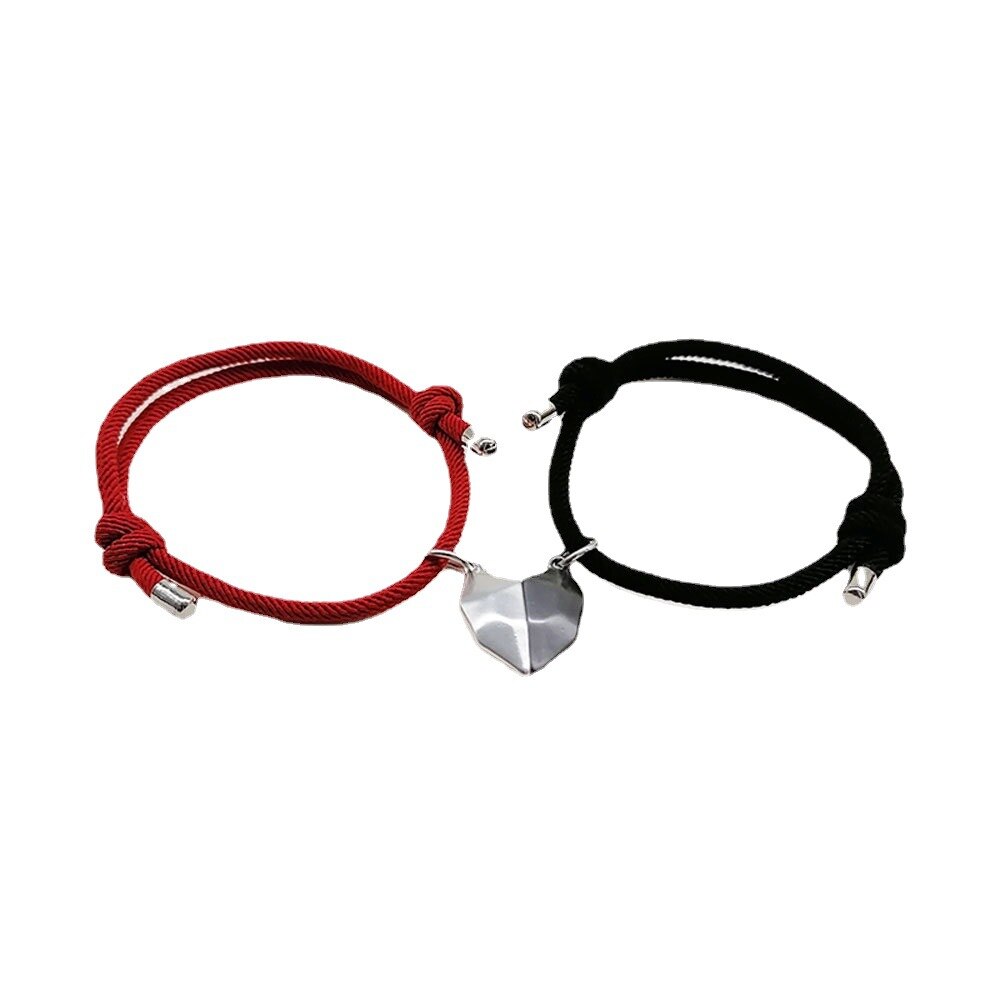 Attraktive Paar Armbinde für frauen Charme Armbinde Freundschaft Seil Geflochtene Abstand Magnetische Armbinde Liebhaber Schmuck: dunkel Gold