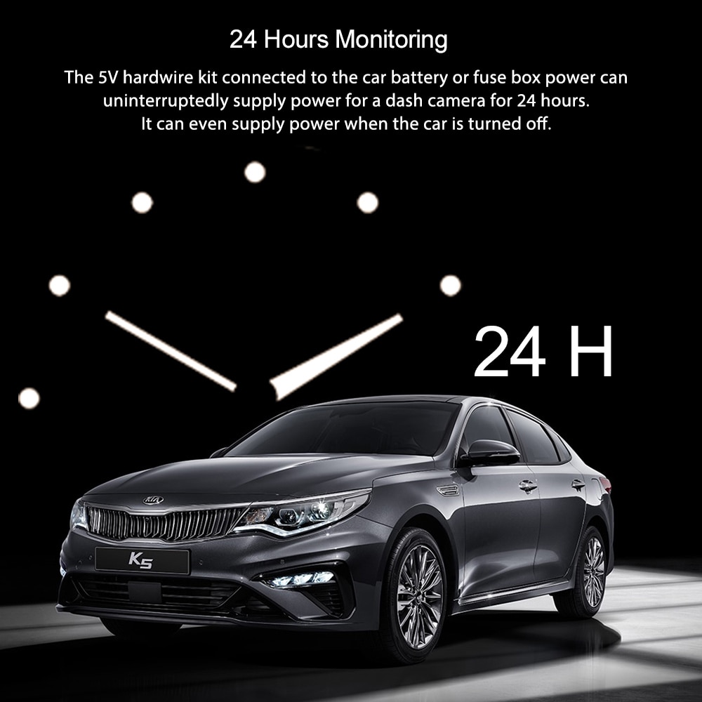 Ruccess Harde Draad Kit Mini Micro Usb 12V Naar 5V 2.5A Auto Adapter Dvr Oplaadkabel Hardwire kit Voor Xiaomi/70mai/Dash Cam