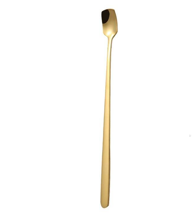 Rvs Roer Lange Handvat Steel Thee Lepel Vierkante Hoofd Ijs Lepel Bar Mok Lepel Koffie Lepel Keuken: GD / S