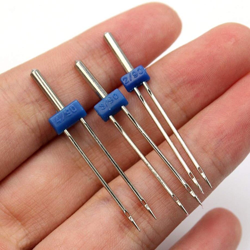 3 Pcs/Set Double Sewing Machine Needles Clothing Decor Hem Stitching Craft Needlework Sewing Tool 2/90 3/90 4/90