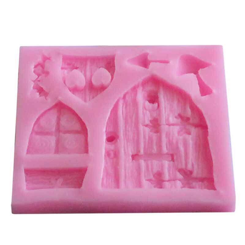 1 st Vintage Fee Tuin Huis Muur Siliconen Chocolade Fondant Mallen Craft Polymer Clay Cake Decorating Gereedschap