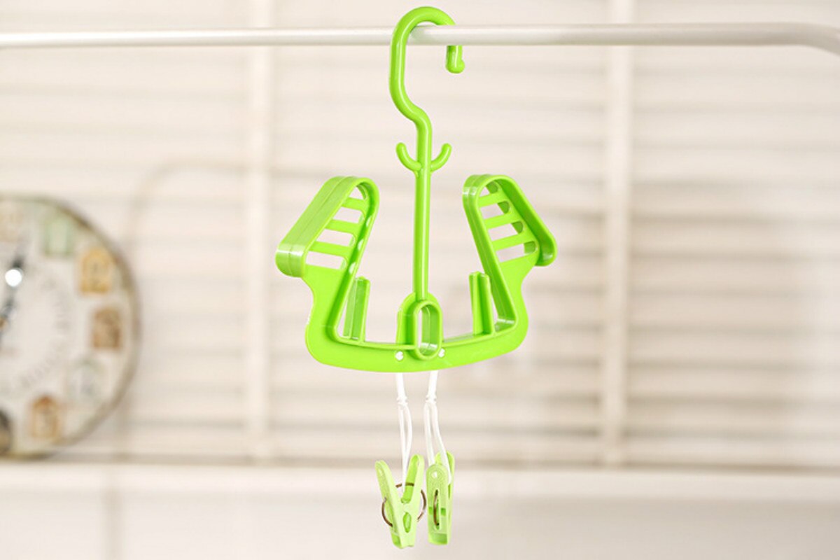 Multifunctionele droogrekken Thuis essentieel Multifunctionele Opvouwbare hang Drogen schoenenrek hanger 5ZCF179: green