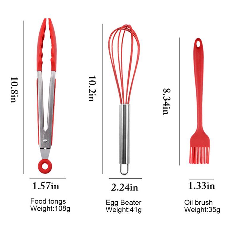 6 unids/set juego de utensilios de cocina resistente al calor de silicona de grado de alimentos utensilio de cocina utensilio para hornear accesorios de utensilios para cocina