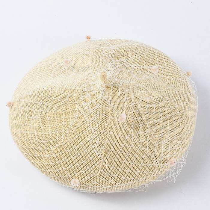 SHOWERSMILE femme béret bordeaux maille artiste chapeaux pour les femmes Style français concepteur de dames été peintre casquette: Beige