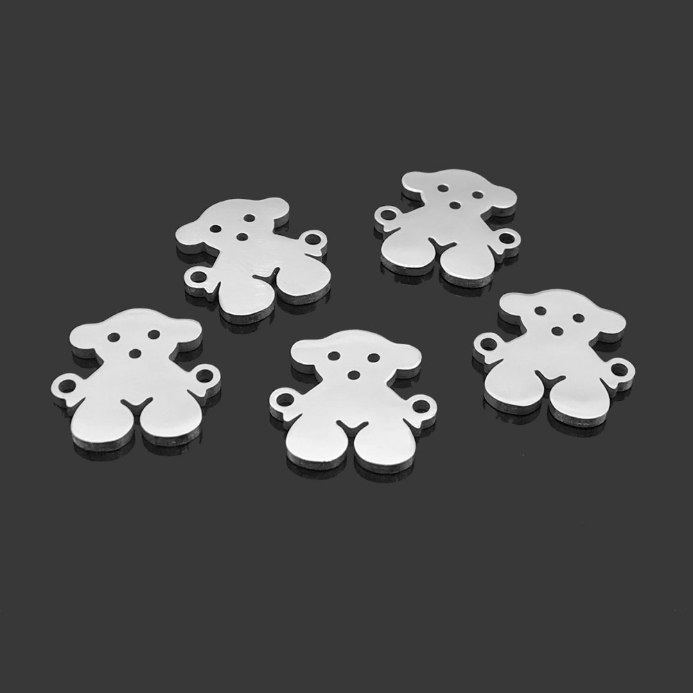 10 stücke Bär Edelstahl Charme Zwei See Edelstahl Verbinden Charme für DIY Armbinde Halskette, Der
