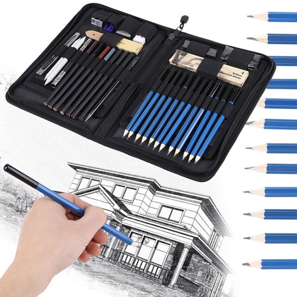 48pcs Sketch Pencil Set Crafts Art Supplies Portable Sketch Pencil Drawing Artist Painting Tool Set Student