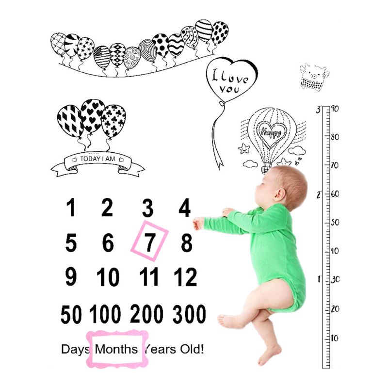 1einstellen Neugeborenen Baby Wachstum Meilenstein Decke Kostüm Fotografie Requisiten Foto Rahmen Mini Kleine Fotografie Zubehör