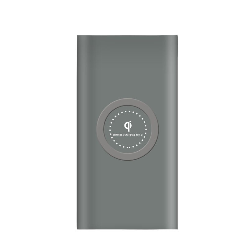 Banco de energía Universal de 10000mAh, cargador portátil inalámbrico qi, para iPhone 8P, Samsung S6, S7, S8: Grey