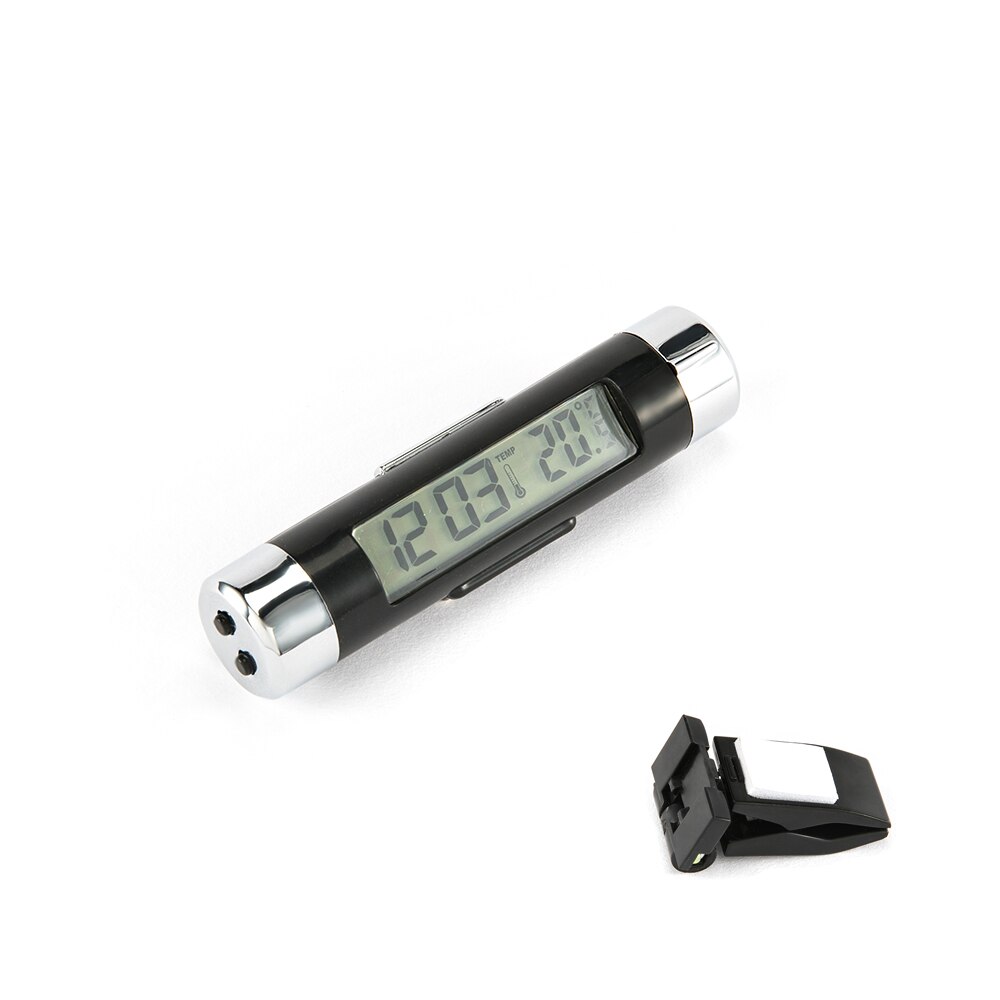 2 In 1 Air Vent Car Clock Car Thermometer LCD Digital Automotive Car Alarm Clock Blue Backlight Auto Products Car Accessories