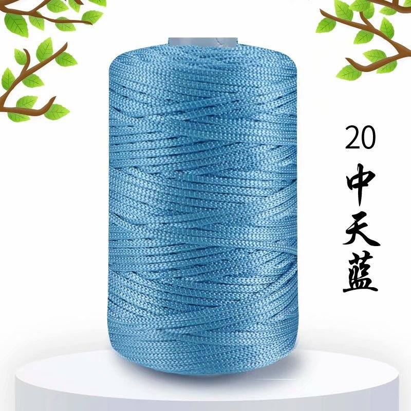 125g Eis Hanf Faden leichtes Baumwollgarn mittel feine Häkel pantoffeln Hüte handgemachte DIY Rollen faden neue Sommer Häk elgarn: Himmel Blau