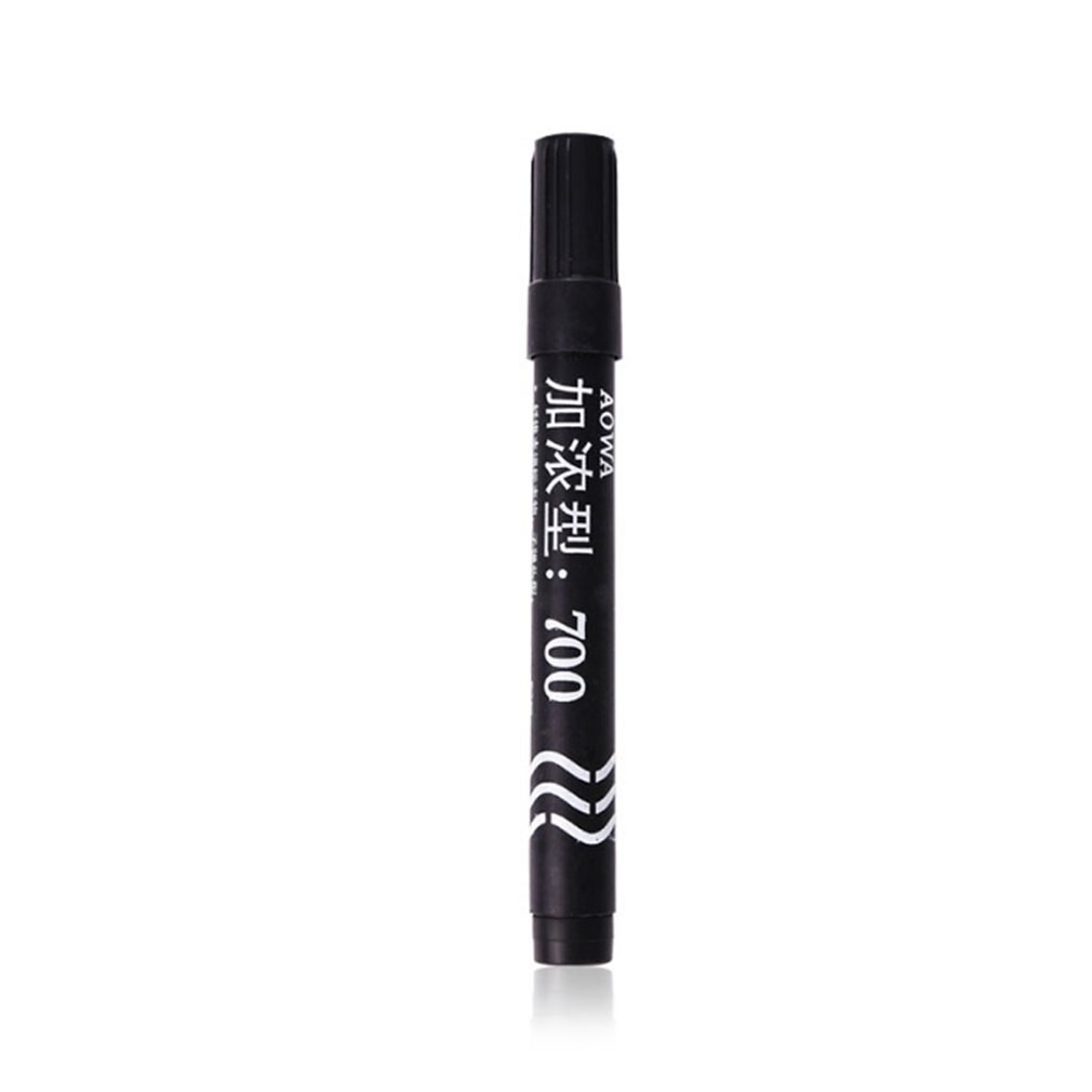 Enriched marker Plastic Oily Waterproof Permanent Marker Pen Korean Stationery Student Outdoor Marking Ink Marker Random pattern: Black