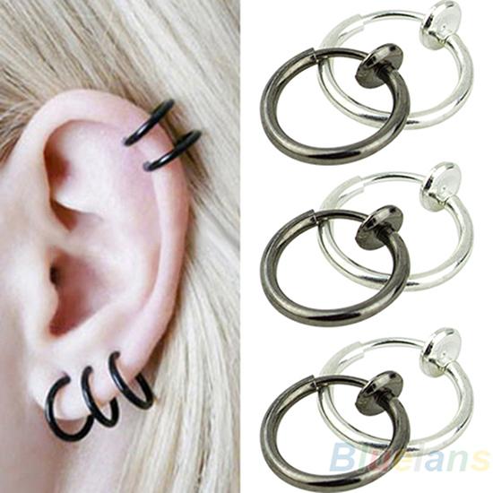 Hoop Clip Op Oorbellen Stap Diameter Cirkel Oorbel Punk Clip Stealth Lente Kleine Helix Intrekbare Ring Manchet Oor Ring Hoops