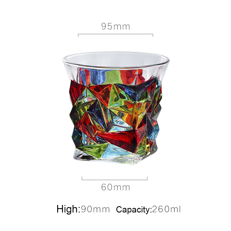 Whiskey Glass Cup Beer Vodka Mug Handmade Stained Shot Glass Espresso Coffee Mug Cocktail Wine Tumbler Bar Barware: D