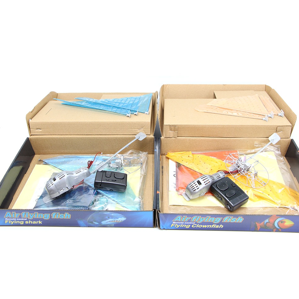 Juguetes de tiburón con Control remoto para niños, globos de animales voladores infrarrojos, juguete de pez payaso para niños, de Navidad, decoración