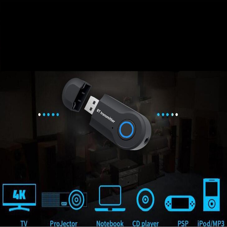 Bluetooth Transmitter 3.5MM Jack Audio Adapter Wireless Bluetooth Stereo Audio Transmitter Adapter for PC TV Headphones