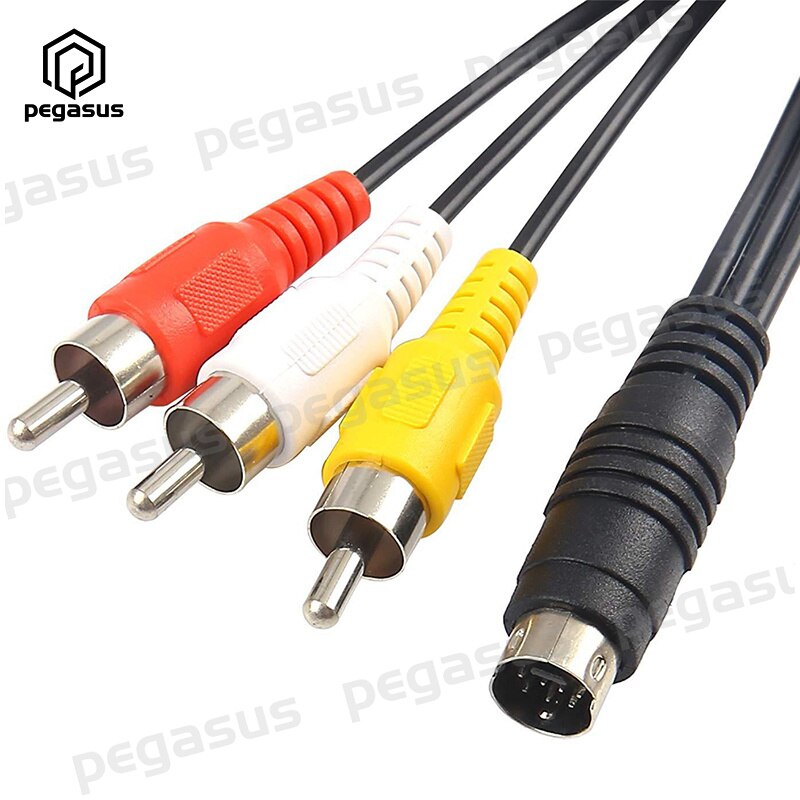 Cable de vídeo compuesto RGB, conector s-video de 4 pines macho a 3 RCA, 1,5 metros