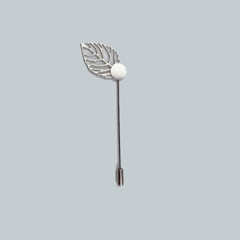 10 st diy boutonnieres kavaj brosch stift pärla kavaj klänning smycken gör tillbehör plagg stift bas tom bricka broscher  d147: Silver med blad