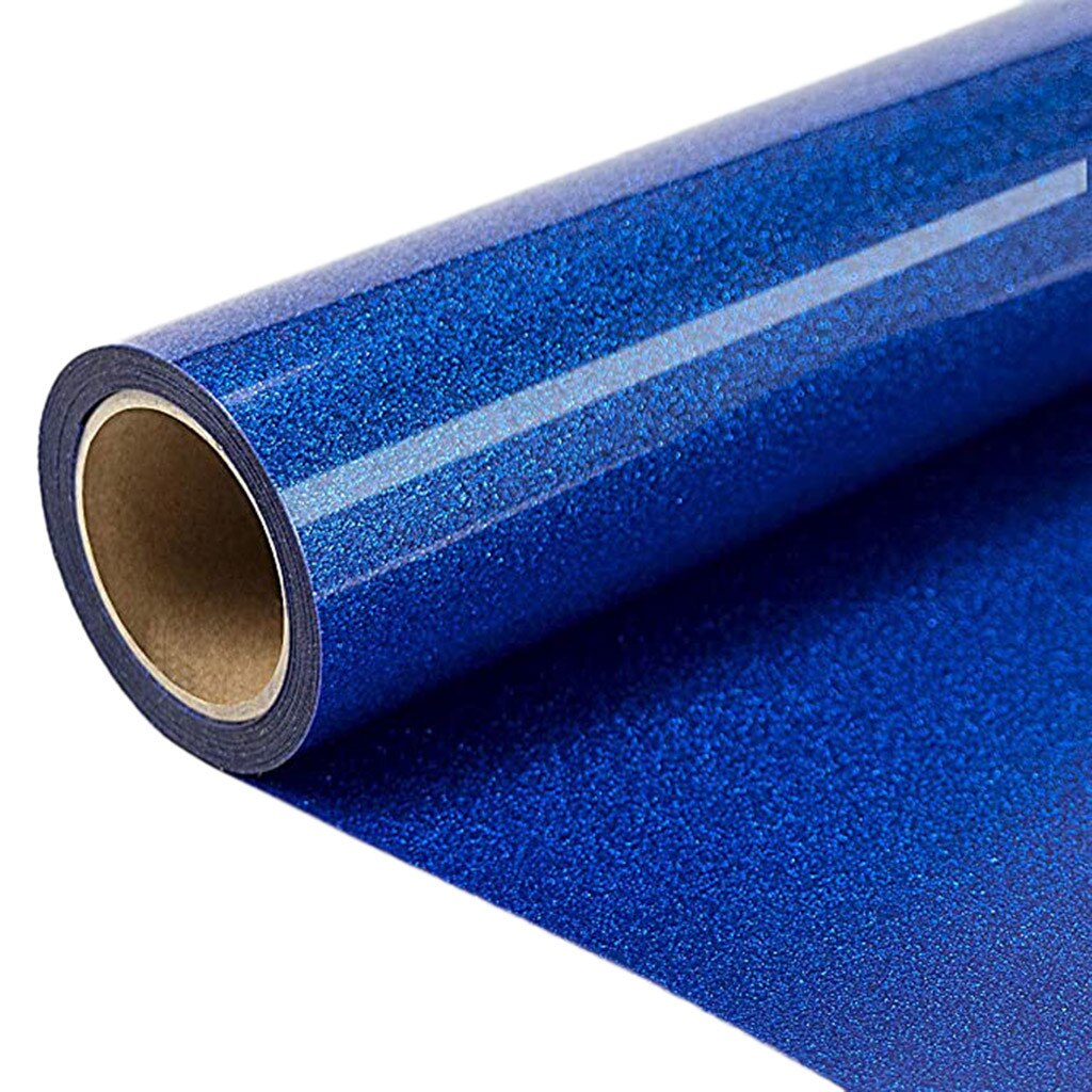 Glitter Warmteoverdracht Vinyl Voor T-shirts 10 Inches Door 10 Voeten Glitter Roll Snijplotter Ijzer Op Shirt D3: Blauw