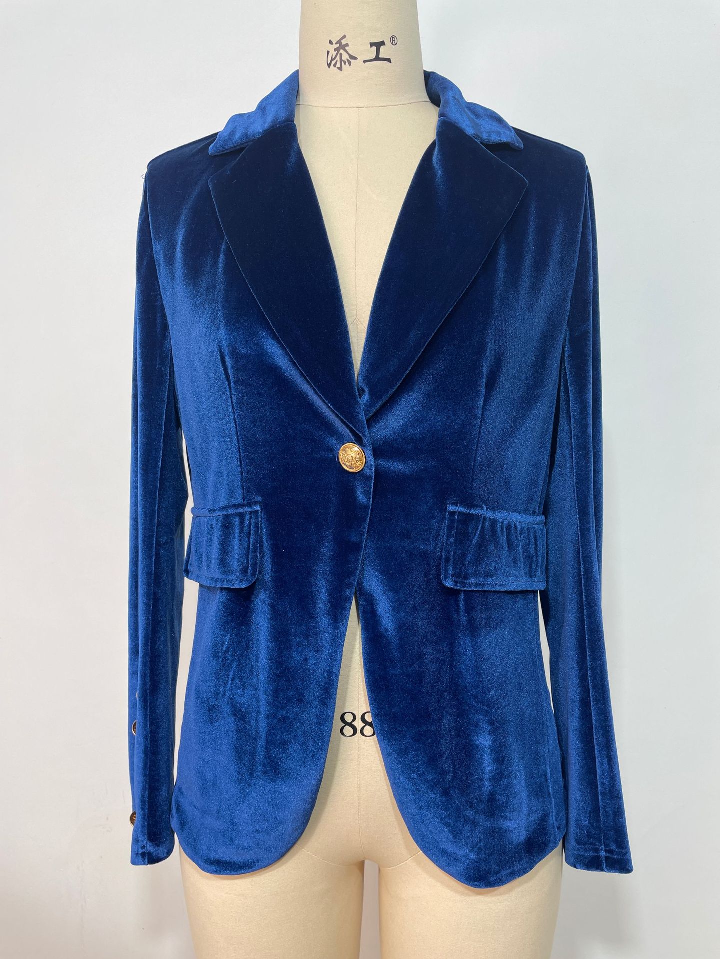 Dame Jakke Liten Fløyel - Vår Stilfull Business Casual Polert Pendler Stil
