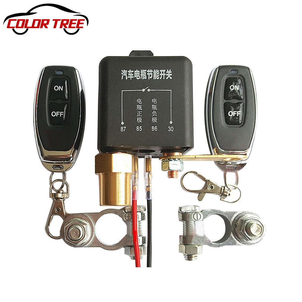 Integrerad trådlös fjärrkontroll 12v 230a bilbatteri brytare koppla bort avstängd isolator positiv/negativ universal