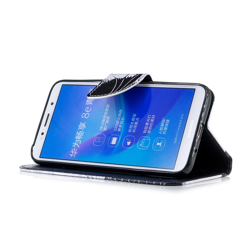 Caso di Vibrazione Del Raccoglitore per Huawei Y5 2018 Cassa Del Telefono di Stile Del Libro per Huawei Honor 7A DUA-L22 5.45 "Della Copertura 3D vision Pelle Custodie Coque