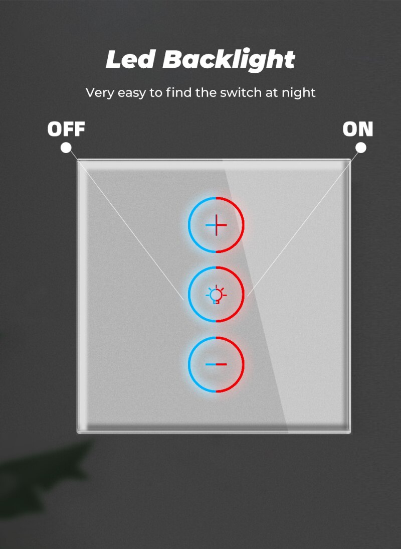 100V 240V Tuya Smart Life LED Dimmer Switch WiFi Smart Light Touch Switch Dimming Compatible For Alexa Google Home Dimmable