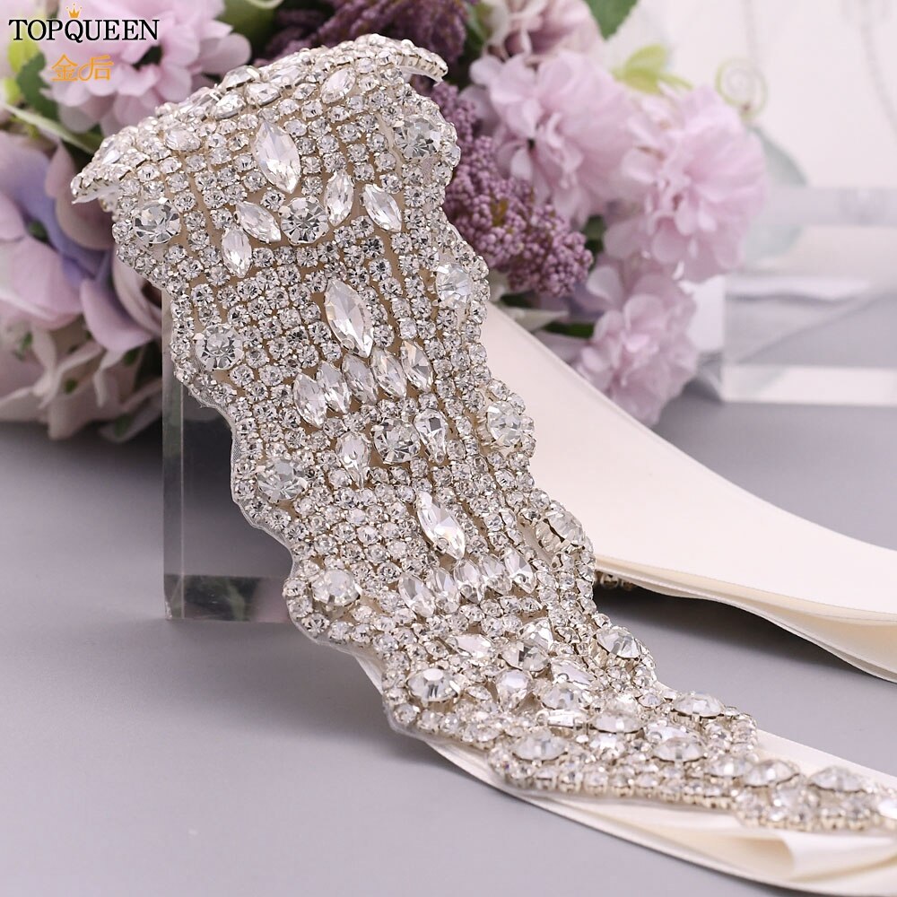 Topqueen Black Bridal Belting Indian Bruids Riem Sieraden Strass Kralen Bruids Riem Zwart Bridal Riemen Riem Met Stenen S233L