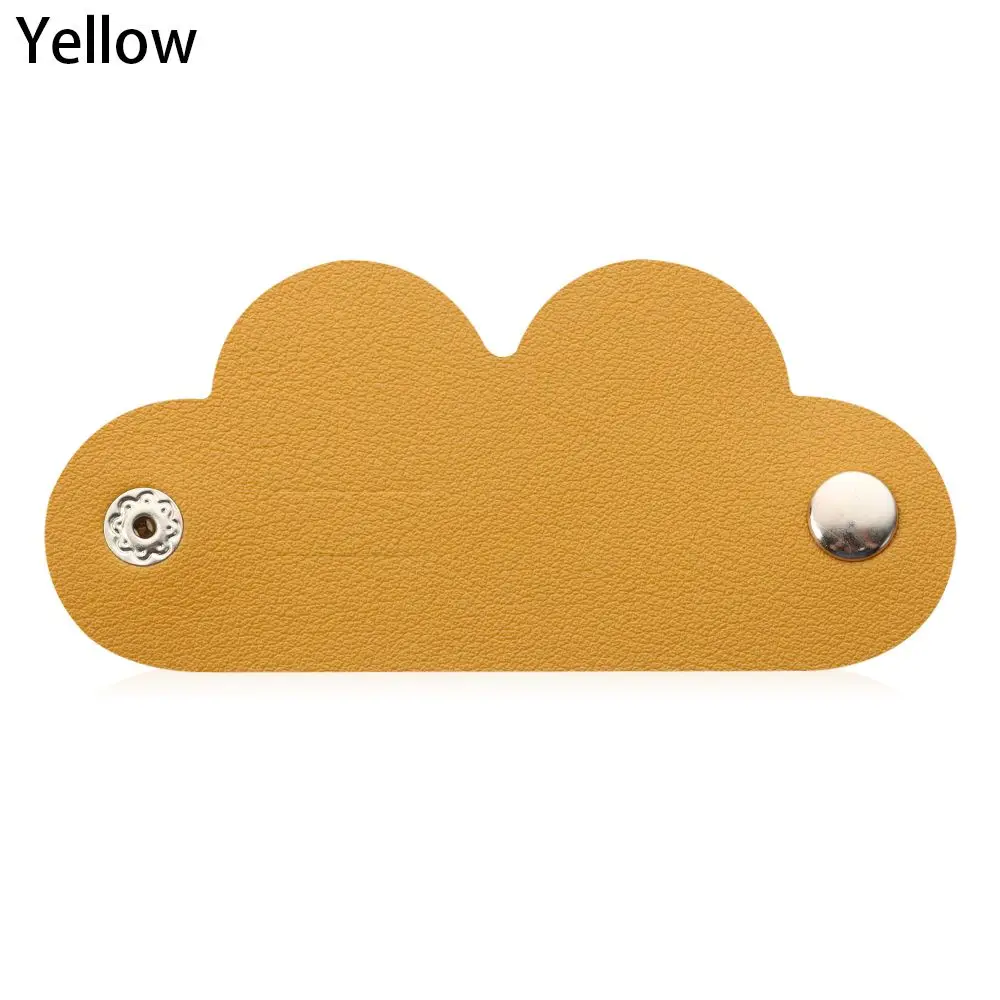 1Pcs Cute Leather Cable Winder Solid Color Earphone Cord Organizer Charger Cable Protector Clips Winder Tie Cable Management: Orange