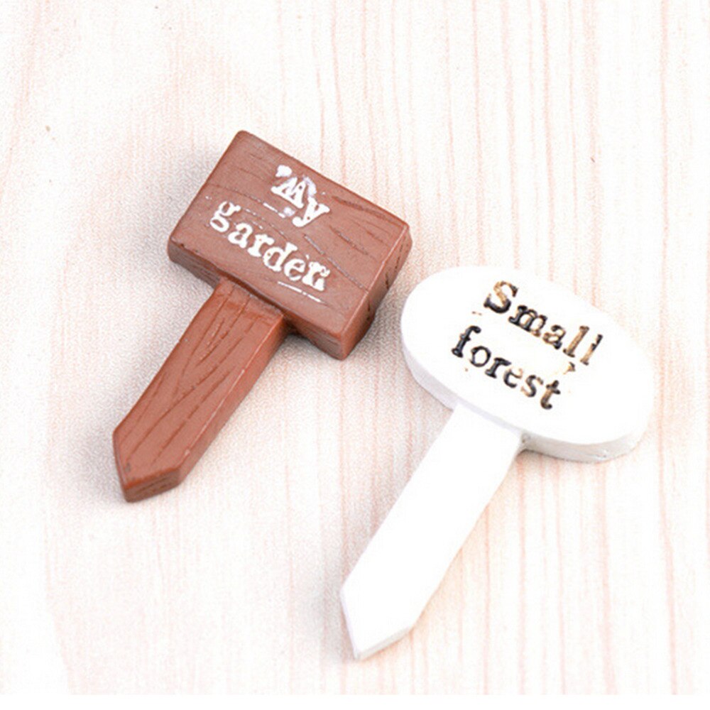 3Pcs Resin sign board bonsai Figurines Micro Landscape Crafts signboard miniatures fairy garden moss terrarium decor