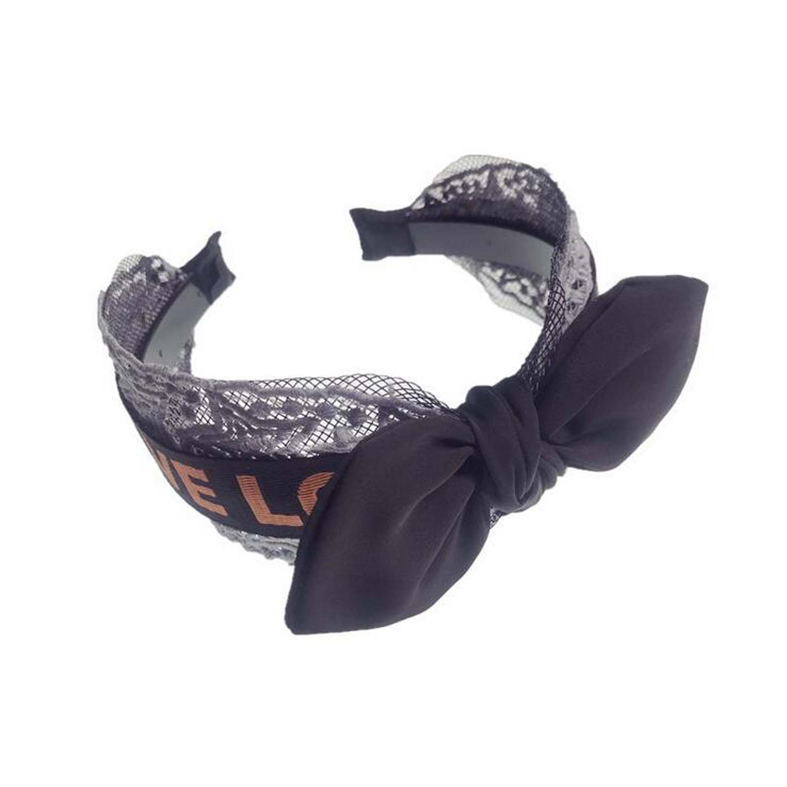 Mode Vrouwen Haarband Brede Zijde Heaband Retro Elegante Strik Haarband Volwassen "LIEFDE" Brief Kant Doek Haar accessoires