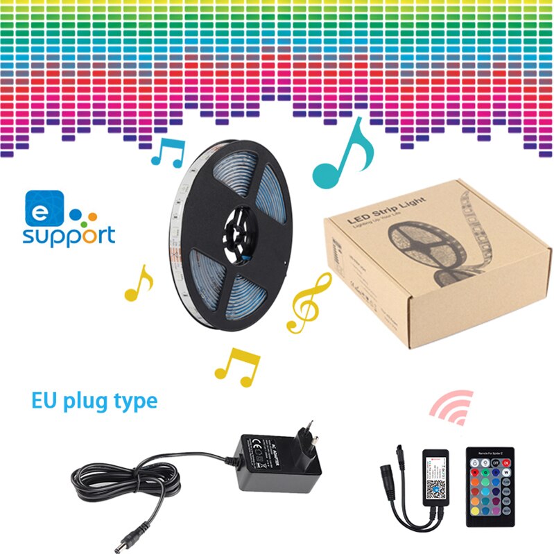 Ewelink Domotica Smart Home Led Light Strip Dimbare Waterdichte Flexibele Rgb Strip Verlichting Werkt Met Alexa Google Thuis: 5M With Eu adapter