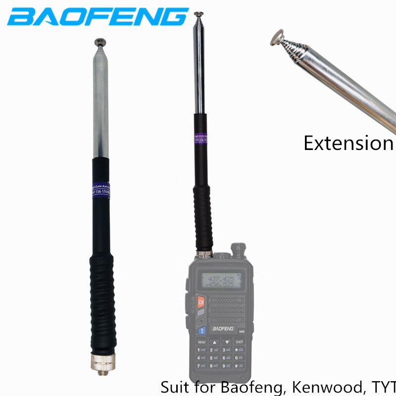 Antenne télescopique de NA-777S à Gain élevé de l'antenne VHF 103-136 MHz de tige de SMA-F de 174 cm pour le UV-5R de Baofeng UV-82 BF888S UV9Rplus talkie-walkie