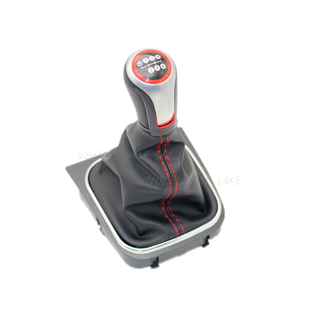For VW Golf 5 A5 MK5 Golf 6 A6 MK6 R32 R20 GTI GTD (2004) Car-styling 5 / 6 Speed Gear Stick Shift Knob With Leather Boot: 6 speed