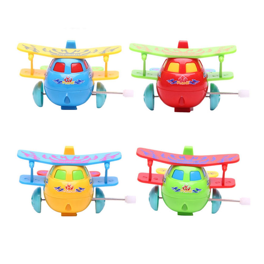 Vliegtuigmodel, mooi plastic opwindbaar, lopend uurwerk, veerspeelgoed, klassiek speelgoed, willekeurige kleur voor kinderen