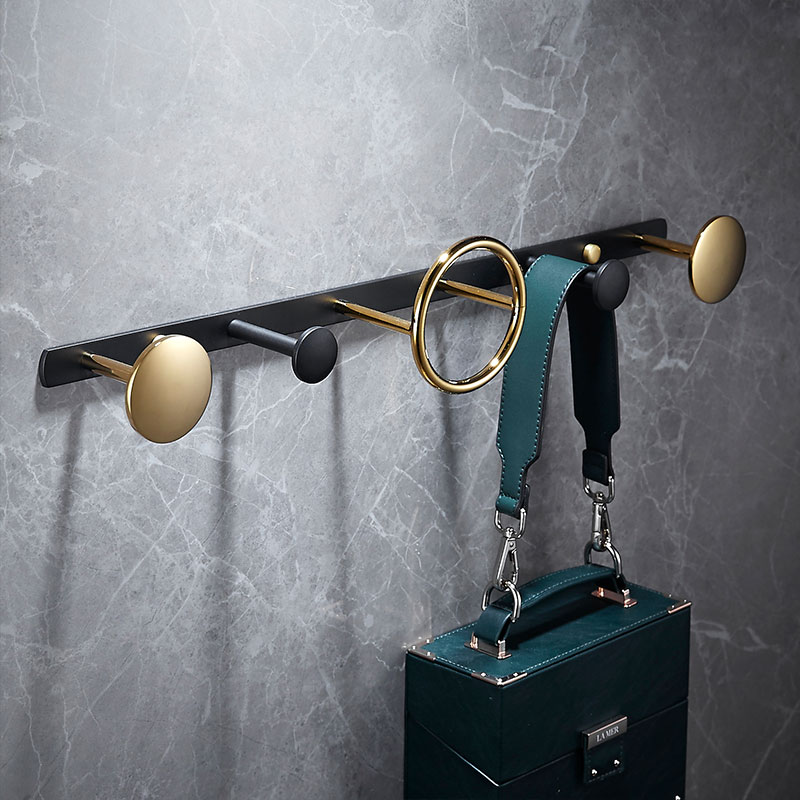 Styl europejski miedziany wieszak ścienny brelok złoty akcesoria łazienkowe ręcznik haczyk na ubrania wieszak na płaszcze klasyczna ściana haki WF-25032