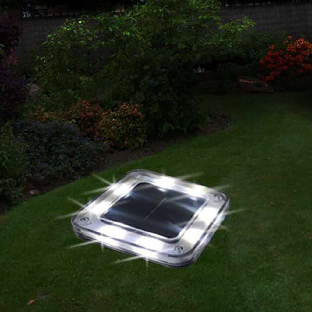 Lampy podziemne słoneczne oświetlenie ścieżki zewnętrznej lampa punktowa podwórko na trawnik ogrodowy krajobraz wodoodporny 8 doprowadziło ciepły biały: B