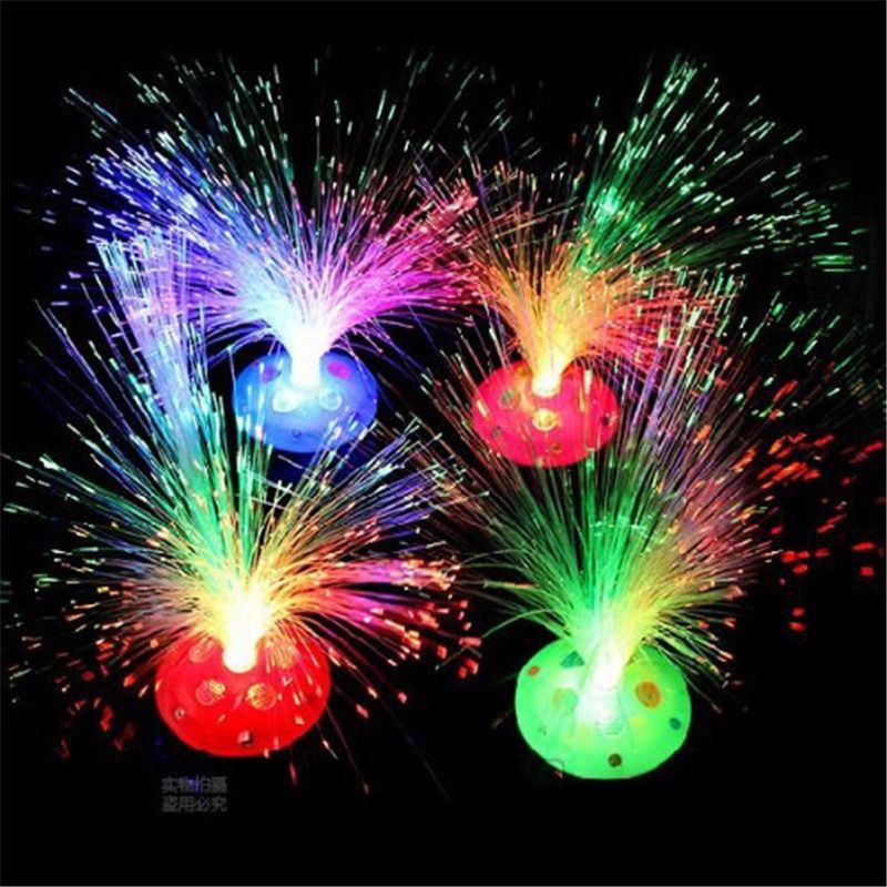 Fibre optique lampe fibre lampe à LED fibre fleur lumière belle colorée en plastique Kapok Vase noël maison Bouquet chambre fibre optique