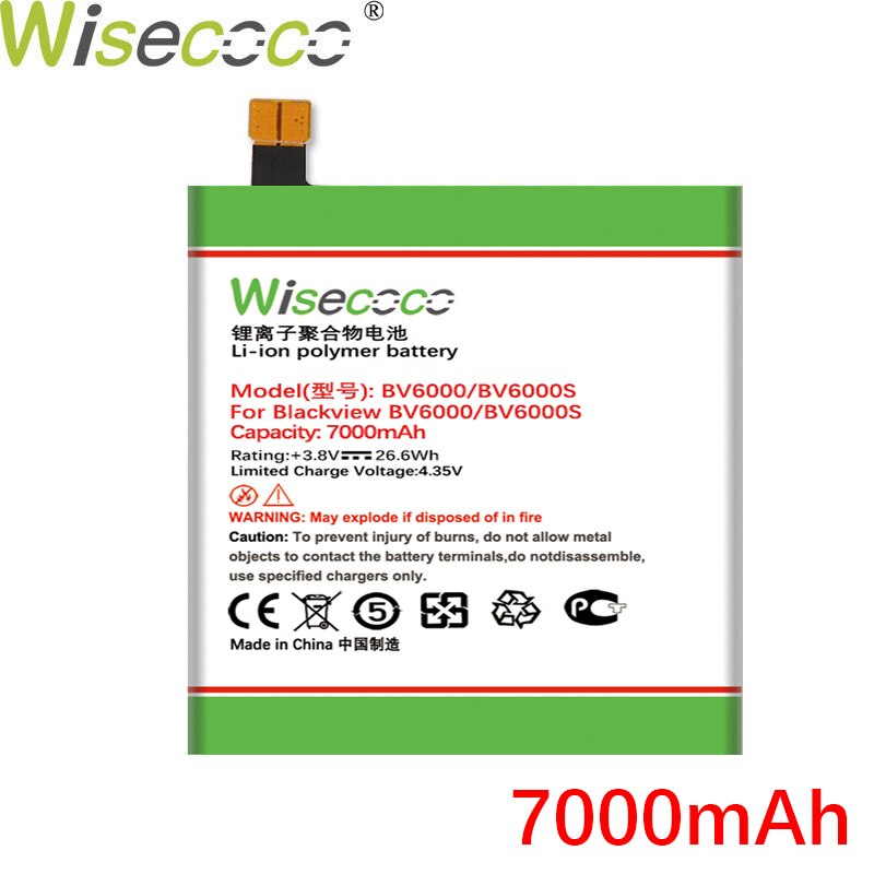 WISECOCO バッテリー Blackview BV6000 BV6800 BV7000 BV8000 BV9000 電話最新の生産高品質の新バッテリー + トラッキングコード