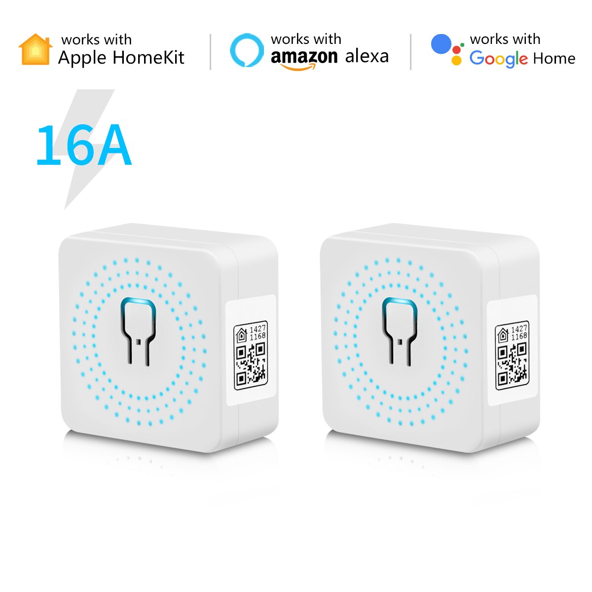 Mini homekit smart home wifi breaker hjemme diy elektrisk relæ wifi switch 16a 2- vejs trådløst automationsmodul timerstyring: 2 stk