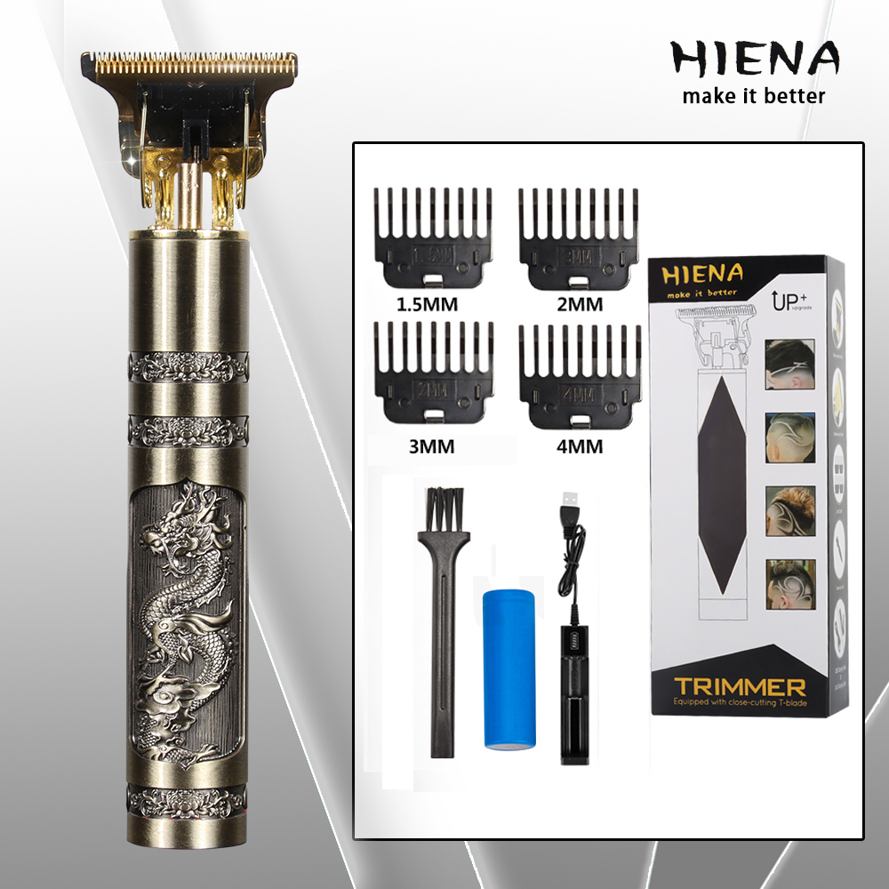 Tondeuse à cheveux électrique Vintage T9 pour hommes, rasoir Rechargeable USB 0mm, tondeuse à barbe professionnelle, salon de coiffure: Dragon1