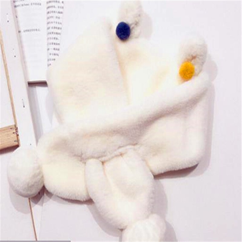 Mädchen han-ausgabe mit dicken pelz kragen zu halten warme winter wolle schal männlichen babys kreuz reine farbe kaninchen wolle tuch B322: B322-white / 2-4 Years