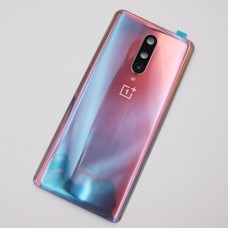Original Für eins Plus 8 Zurück Batterie Abdeckung Gehäbenutzen Tür Hinten fallen Mit Kamera Rahmen Glas Objektiv Für OnePlus 8 + Klebeband: Silber-