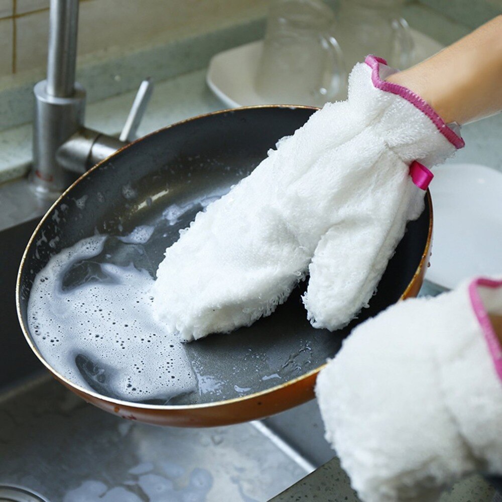 Bamboevezel afwassen handschoenen dubbelzijdige reiniging huishoudelijke handschoenen dikke waterdichte niet pluis te schoon enkele alleen