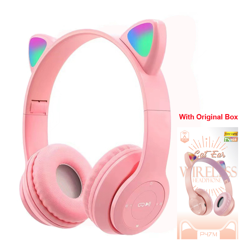 Trådlösa headset med blixtlampa för barn, öronhörlurar med mikrofon, bluetooth-headset, stereo, musik, spelhörlurar, flickor, pojkar: Mörkgrön
