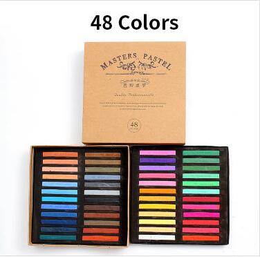 Farveblyanter blødt tør pastel 12/24/36/48 farver / sæt kunst tegning sæt kridt farve farveblyant papirvarer til studerende kunstforsyninger: 48 farver