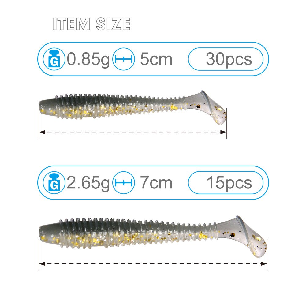 Leurre artificiel et doux à gros impact,wobbler softbait de 0 mm, 2,3 inch, 50mm et 1,6 inch, pour la pêche à pagaie et poisson nageur à queue,