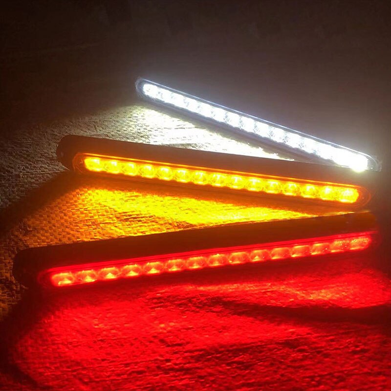 1x kolumna świetlna do samochodu 15LED żarówki do samochodu ciężarówka SUV RV boczny znacznik hamulca lampy kierunkowskazu kierunkowskazy tylne światło ostrzegawcze 12v 24v