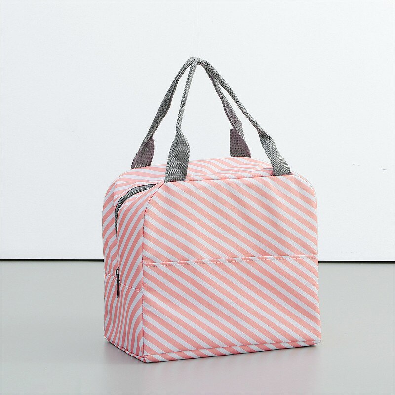 Bewaarzak voor babyvoeding, melkfles, warmte-/koudeopslag, isolatiezakken, waterdichte flamingo-tas, lunchtas, baby- en kindervoedingzak: Roze streep